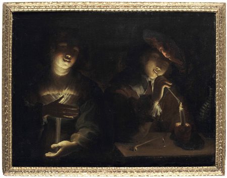 Ricchi Pietro, Due figure a lume di candela