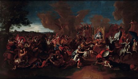 Scuola del XVII secolo Scena di battaglia