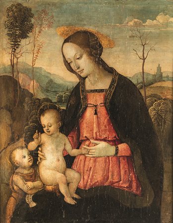 Scuola umbra del XVI secolo Madonna con Bambino e san Giovannino