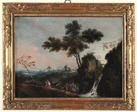 Cimaroli Giovan Battista, Paesaggio con figure e cascata