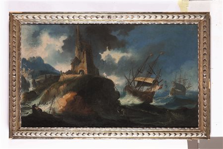 Pedon Bartolomeo, Marina in tempesta con velieri