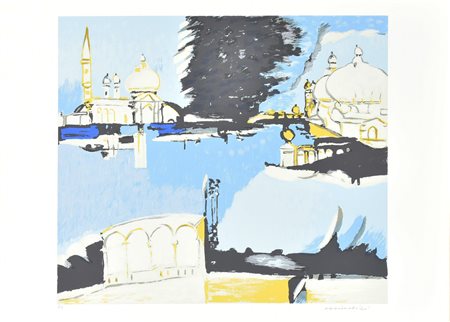 Remo Brindisi BACINO DI SAN MARCO serigrafia su carta, cm 50x70; es. P.A. firma