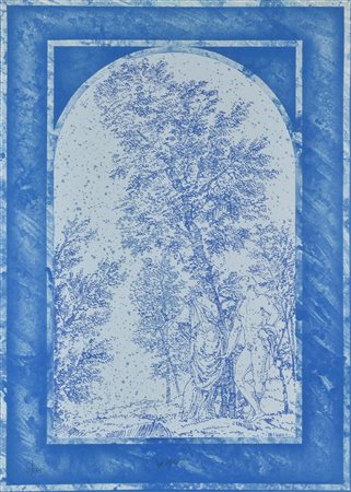 Fernando De Filippi SENZA TITOLO (BLU) litografia su carta, cm 68x47,5; es....