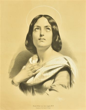 Julien GRANDE ETUDE AUX DEUX CRAYONS litografia (d'apres), cm 63x50 L'opera...