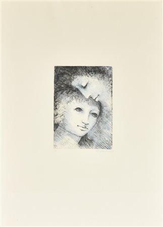 Enrico Gaudino VISI incisione su carta, battuta cm 24,5x17, su foglio cm...