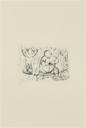 Eugenio Tomiolo MAGA DELLO STAGNO acquaforte acquatinta su carta, cm 15x19,7,...