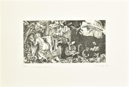 Rudi Gorog IL GIARDINO DEL VICINO incisione su carta Fabriano, battuta cm...