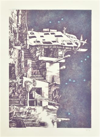 Rudi Gorog PURGATORIO C.18 incisione su carta Fabriano, battuta cm 59x39, su...