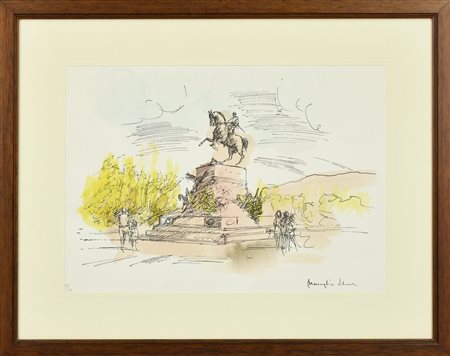 Edmondo Maneglia PALAZZO REALE, TORINO litografia su carta, cm 35x45; es....