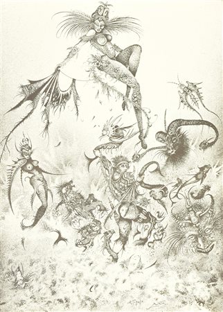 Bonnata FIGURE DIABOLICHE litografia su carta, cm 62x45,5; es. P.A. firma