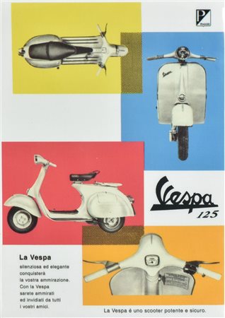 CARTOLINA PUBBLICITARIA per il marchio 'Vespa', cm 20x14 Italia, seconda...