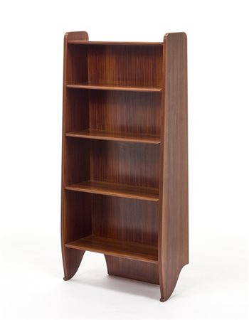 Paolo Buffa Libreria con vani a giorno con fianchi arrotondati e scanalati, spor