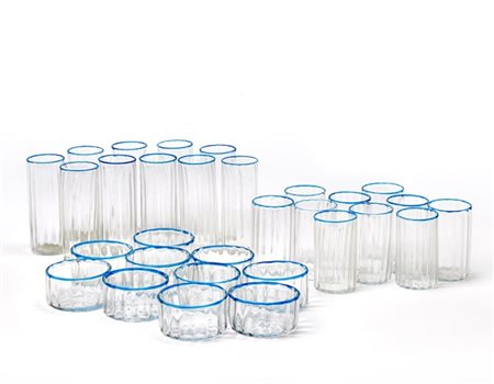 Venini Servizio composto da dieci ciotoline, dieci bicchieri e dieci bicchieri d