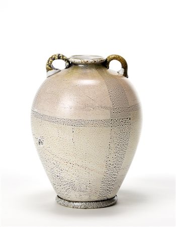 Carlo Scarpa (Attribuito)Vaso con piccole anse tondeggianti e piede toroidale a