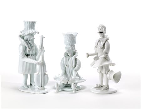 Fulvio Bianconi Lotto composto da tre figurine della serie "Grotteschi". Murano,