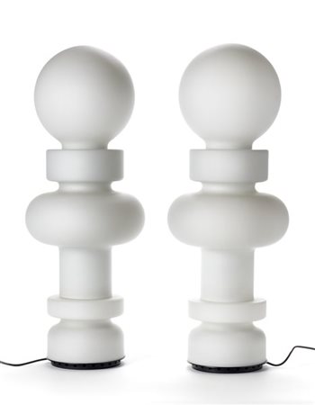 Bobo Piccoli Coppia di lampade modello "Re". Produzione Fontana Arte, Milano, 19