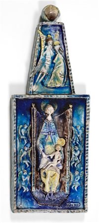 Ugo Lucerni "Madonna in trono"
Formella in terracotta smaltata in policromia. Fi