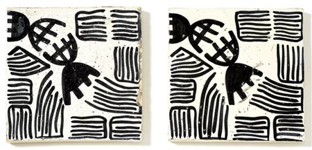 Giuseppe Capogrossi "Nero - Superficie CP872/A"
Due mattonelle in ceramica decor