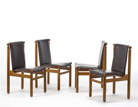 Ilmari Tapiovaara (Attribuito)
Lotto di quattro sedie. Italia, anni '70. Struttu