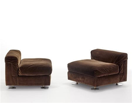 Valeria Borsani e Alfredo Bonetti Due poltrone-pouf. Produzione Tecno, Milano, a