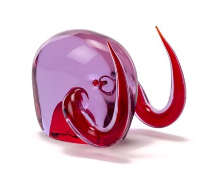 Antonio Da Ros "Mammut"
Scultura in vetro sommerso incolore e rosso trasparente.