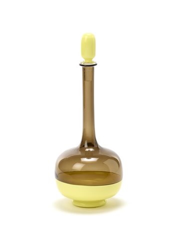 Gio Ponti Bottiglia con tappo modello "Morandiana". Venini, Murano, 1982. Vetro