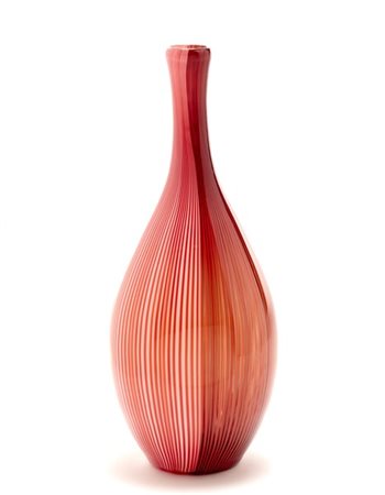 Venini Vaso a collo stretto della serie "Tessuti". Murano, 1988. Vetro soffiato