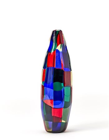 Fulvio Bianconi Vaso della serie "Pezzati". Venini, Murano, 1992. Firmato e data