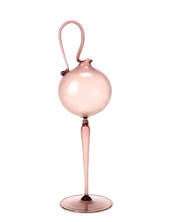 Manifattura di Murano Vaso ampolla in vetro soffiato ametista trasparente con lu