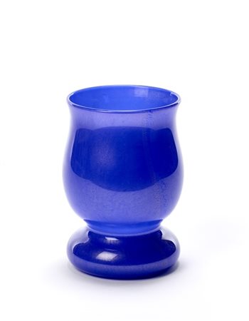 Seguso Vetri d'Arte Vaso in vetro soffiato blu con inclusione di foglia d'oro. M