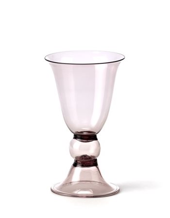 Manifattura di Murano Piccolo vaso in vetro soffiato ametista chiaro trasparente