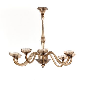 Napoleone Martinuzzi (Attribuito)
Lampada a sospensione a otto luci. Probabile p