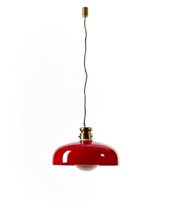 Alessandro Pianon Lampada a sospensione. Esecuzione Vistosi, Murano, 1959. Strut
