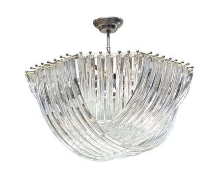 Venini Lampada a sospensione della serie "Triedri". Murano, anni '70/'80. Strutt