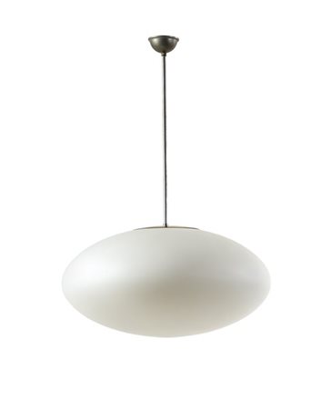 Stilnovo Lampada a sospensione modello "1104". Milano, anni '50. Diffusore in ve