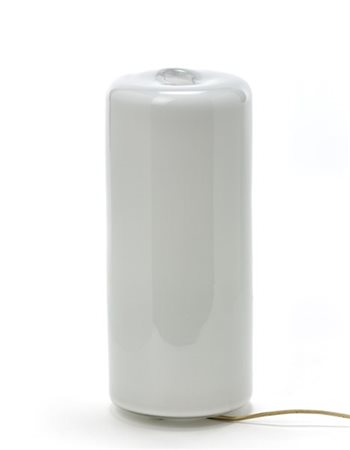 Paolo Tilche Lampada da tavolo cilindrica. Esecuzione Barbini, Murano, 1982. Vet