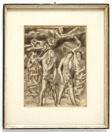 Alfredo Biagini "Adamo ed Eva"
Studio per gruppo scultoreo. Roma, 1943. Matita e