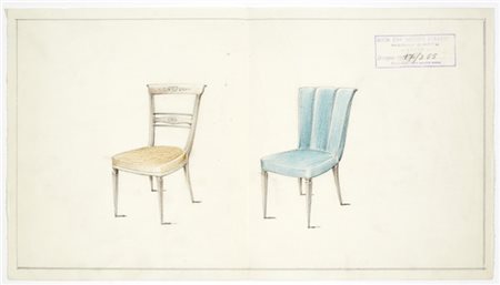 Paolo Buffa e Serafino Arrighi Disegni su due fogli di diverse dimensioni raffig