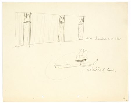 Gio Ponti "Sala Familiar"
Studi per gli interni e l'arredo della villa Guzman-Bl