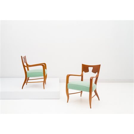 GIO PONTI (Attr.le), Rara coppia di poltrone