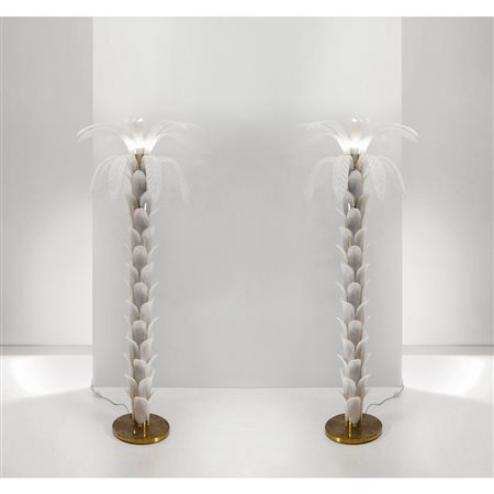 FORNACE VENEZIANA, Rara coppia di lampade da terra