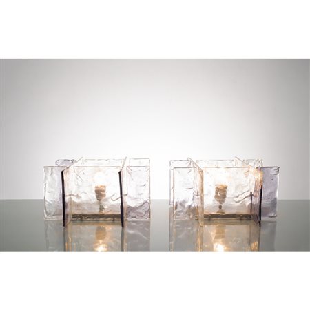 CARLO NASON, Coppia di lampade da tavolo-parete