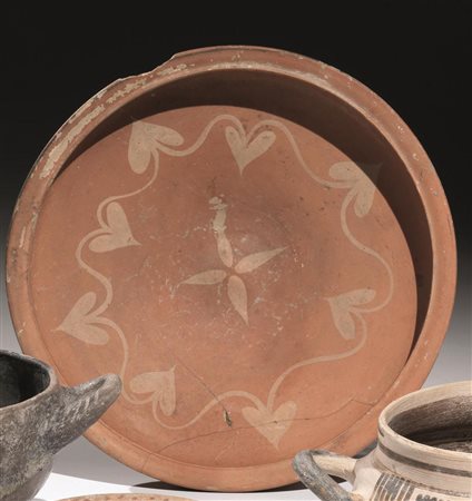 Coppa Materia e tecnica: argilla figulina camoscio, ingubbiatura arancio,...