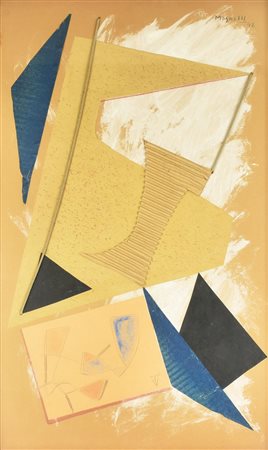 Alberto Magnelli (1888 - 1971) COMPOSITION collage polimaterico e tempera su...