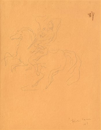 Lucio Fontana (1899 - 1968) STUDIO PER SAN MARTIN (O EL SANTO DE LA ESPADA)...