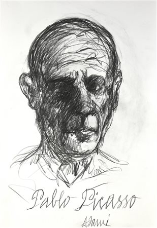 Valerio Adami (1935) RITRATTO DI PABLO PICASSO matita su carta Fabriano, cm...