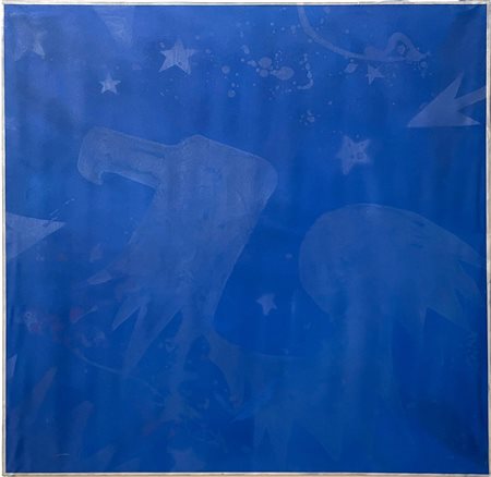 Franco Angeli (1935 - 1988) SENZA TITOLO tecnica mista su tela con velatino,...