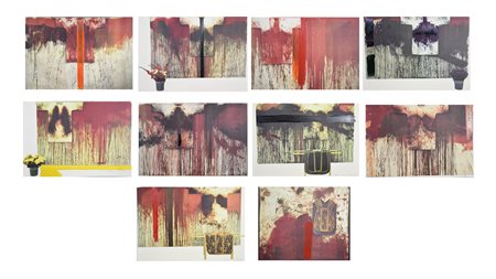 Hermann Nitsch (1938 - 2022) UBERMALTE BILD-LITHOGRAPHIEN cartella di dieci...