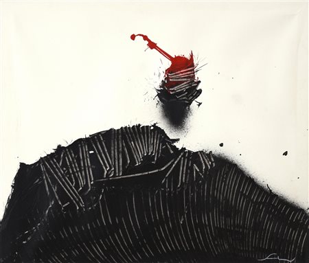 Emilio Scanavino (1922 - 1986) SENZA TITOLO olio su cartone, cm 43x50 firma...