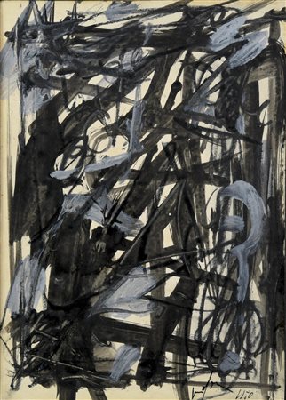 Emilio Vedova (1919 - 2006) SENZA TITOLO tecnica mista su carta applicata su...